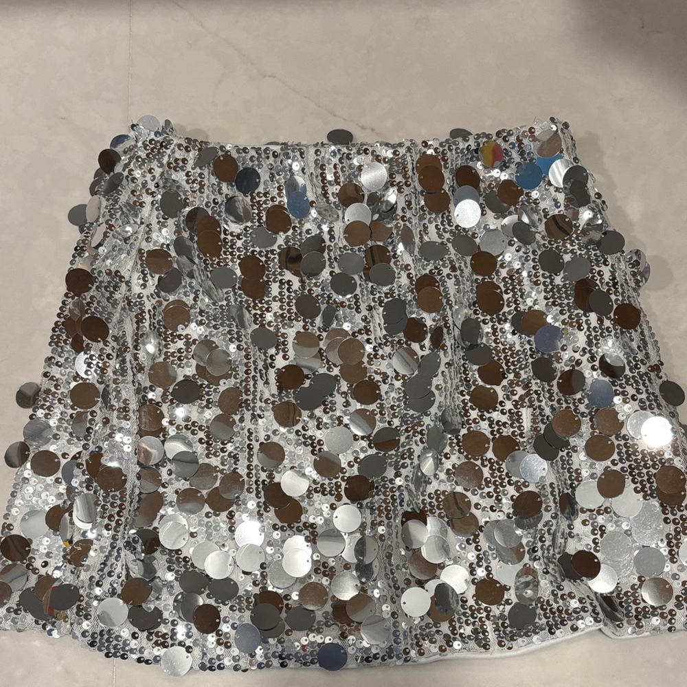Silver Sequin Skirt - Picture 1 of 1